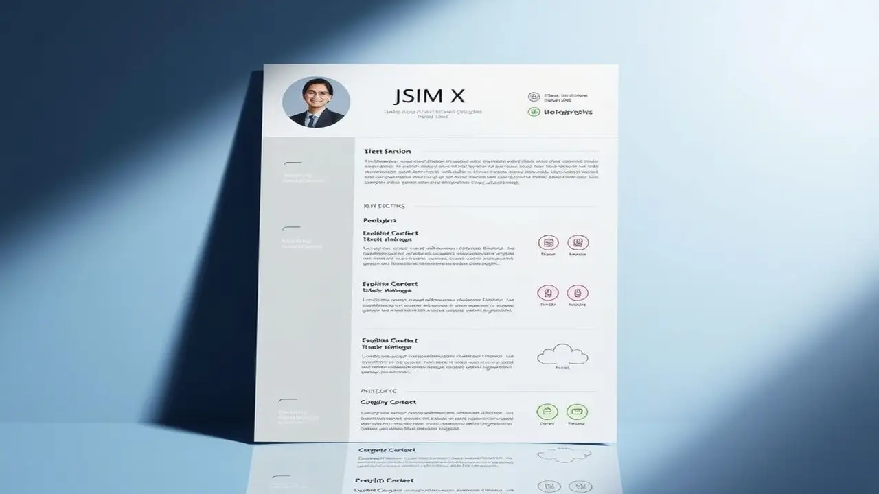 CV moderno, vibrante, profesional, con infografías