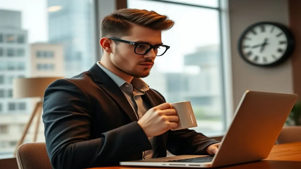 Profesional enfocado en oficina moderna