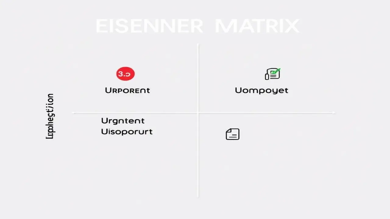 Matriz Eisenhower: iconos minimalistas para productividad