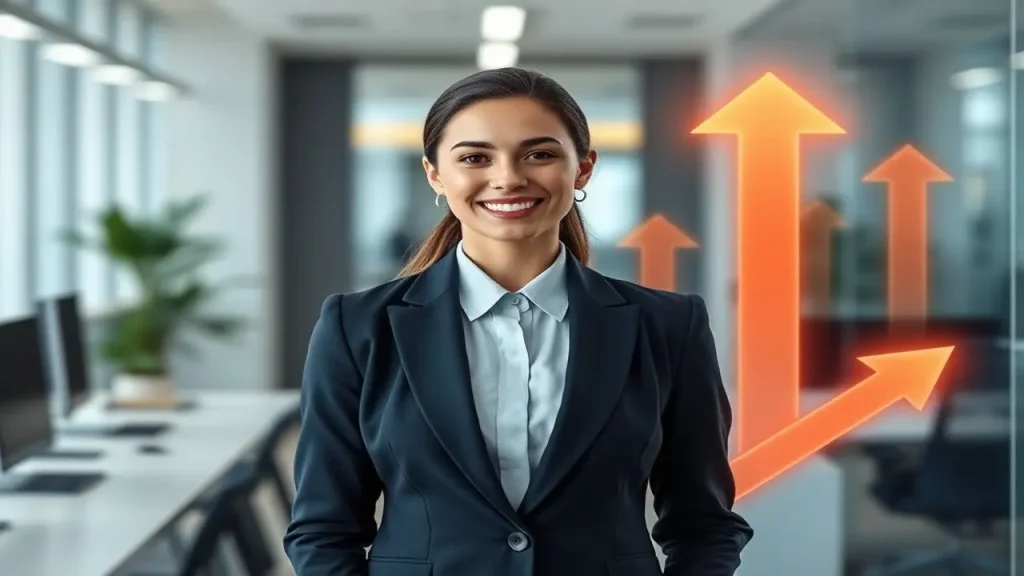 Mujer profesional exitosa, diseño moderno y limpio