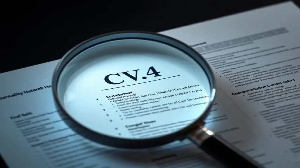 CV moderno, lupa, luz, 2024