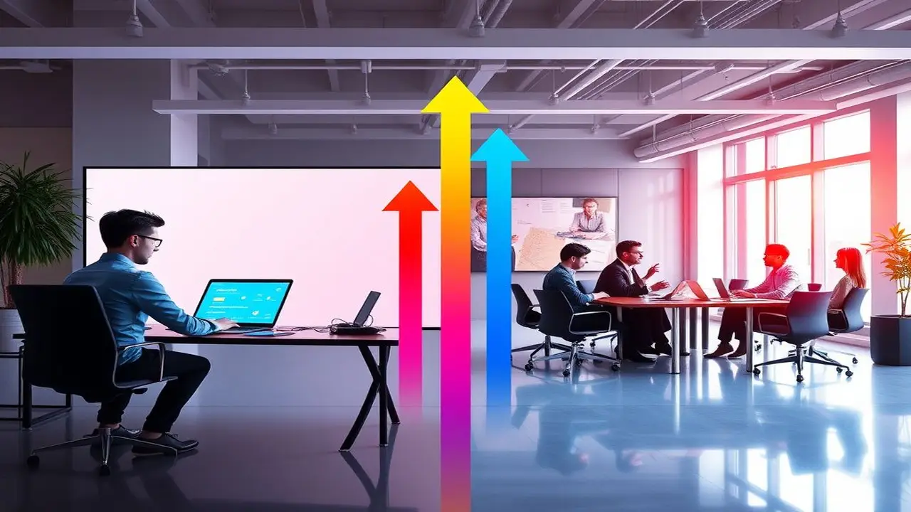 Freelancer a empresario en crecimiento vibrante