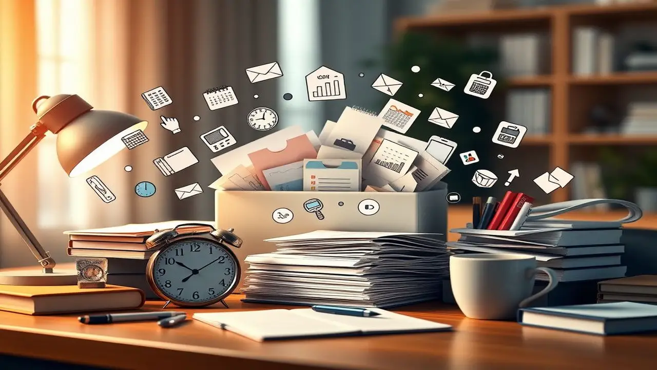 Escritorio organizado, gestión del tiempo exitosa