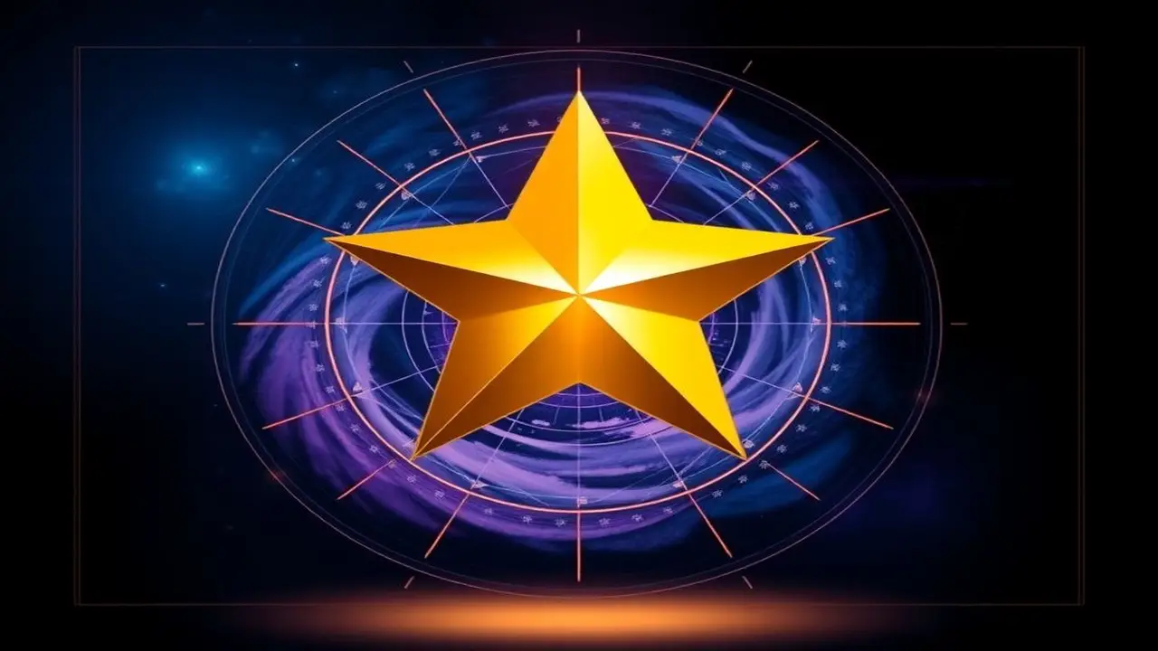 Carta estelar dorada, nebulosa, geométrica, moderna