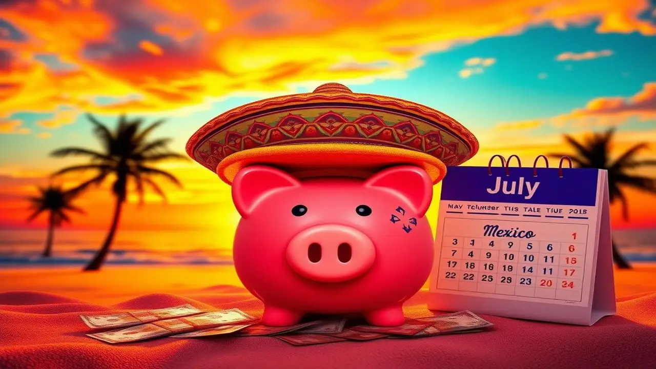 Playa mexicana, ahorro festivo, julio
